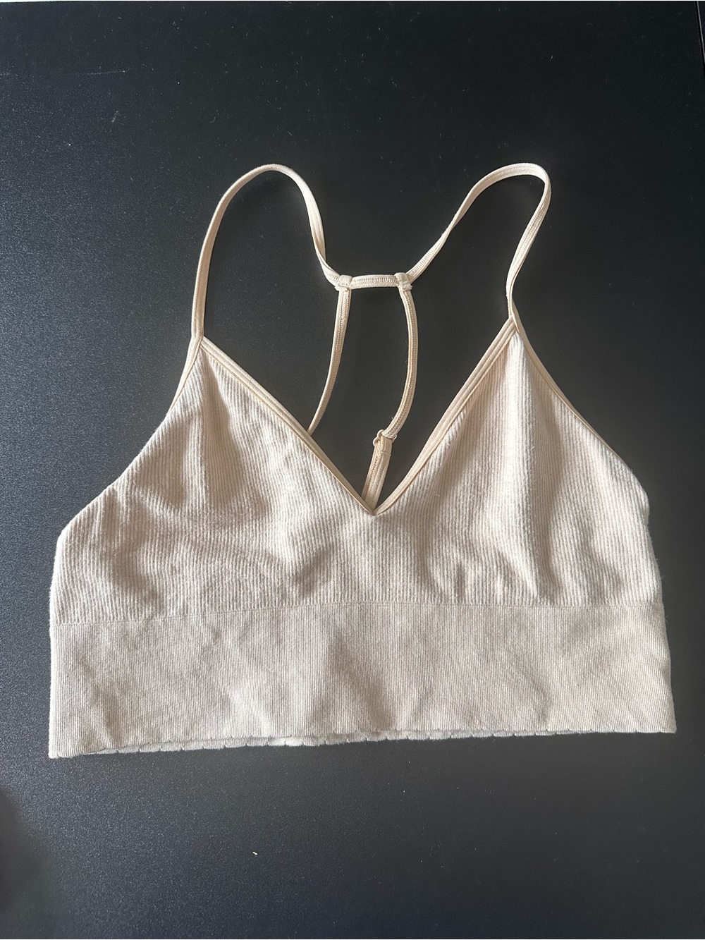 Lyrebird Seamless Ribbed Bralette in Light Beige